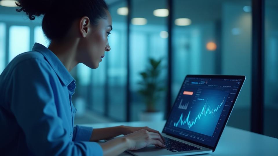 A person diligently analyzing financial charts on a laptop, signifying smart investment strategies.